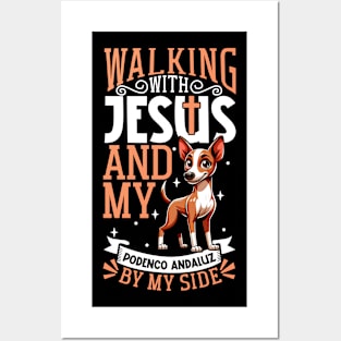 Jesus and dog - Podenco Andaluz Posters and Art